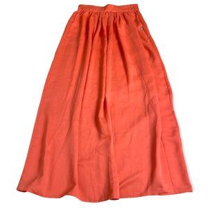 Mango maxi skirt (sz S/M) neon peach chiffon